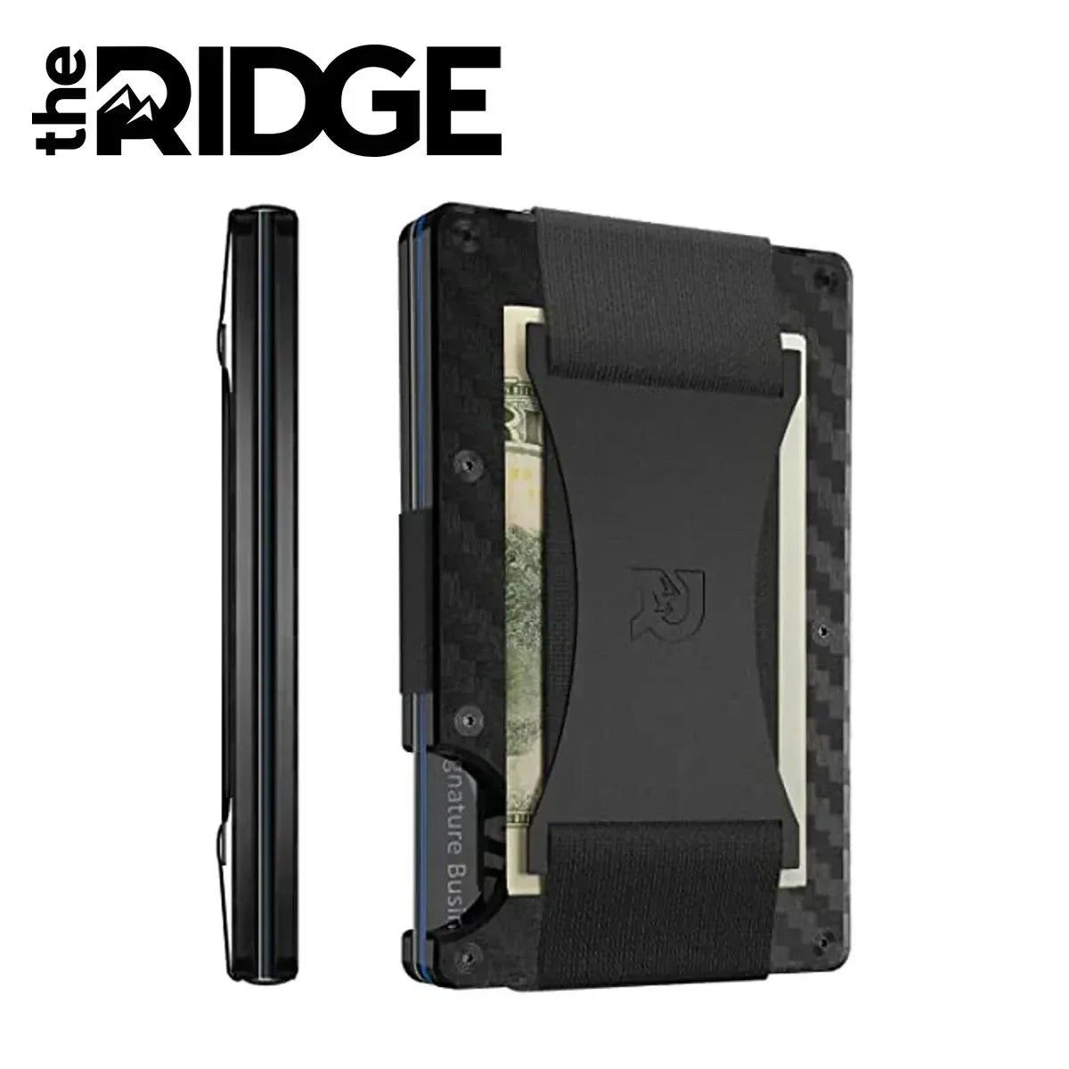 The Ridge Credit Card Holder Black Luxury Aluminum Metal Minimalist Purse RFID Blocking Id Card Holder